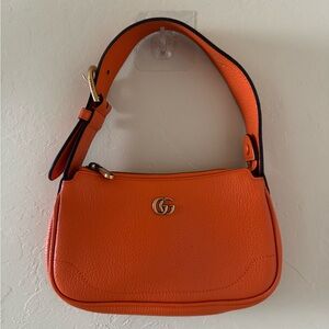 Gucci aphrodite leather orange handbag